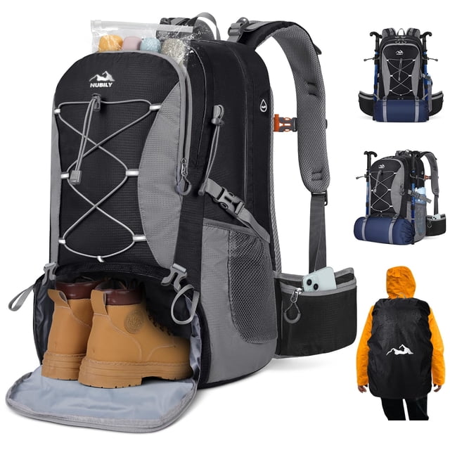 Mochila de Senderismo NUBILY 50L Impermeable para Hombre y Mujer
