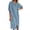 Blue, variant on Shirt Dresses For Women Button Down Shirt Dress Roll Sleeve Notch Collar Loose Dress Womens Casual Linen Dress Maxi Dresses For Women