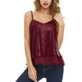 thumbnail image 1 of Qmyliery Women Sequins Sleeveless Tops with See-through Mesh, Fashion Clothing, 1 of 4