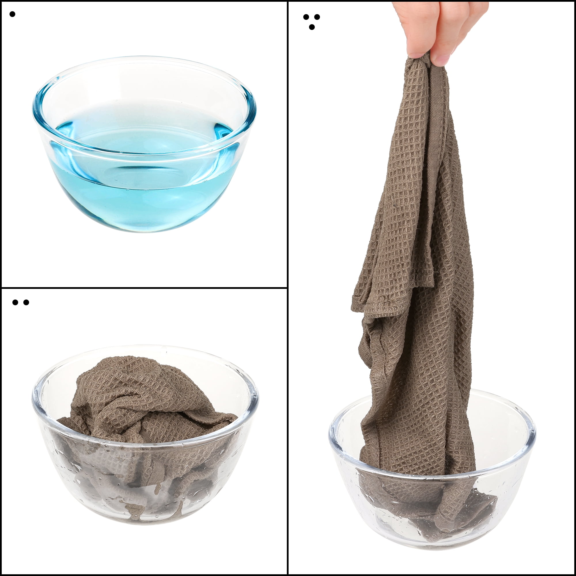 Unique Bargains 6 Pack Reuseable Cleaning Cloths Cotton Waffle Weave Kitchen Towels Brown