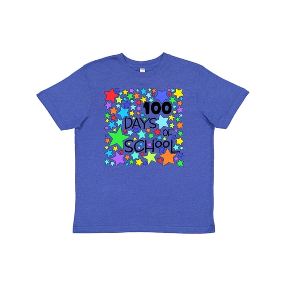 Inktastic 100 Days of School Colorful Stars Youth T-Shirt