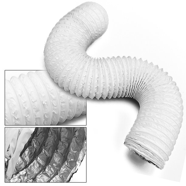 White 5 5 Diameter 59 Length Diameter Flexible Air Conditioner Exhaust Tube Pipe Vent Hose Air Conditioning Tube Walmart Com Walmart Com