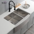 thumbnail image 2 of 33 Inch Handcrafted Farmhouse Apron Double Bowl Real 16 gauge Stainless Steel Kitchen Sink with Strainer and Grid, 2 of 10