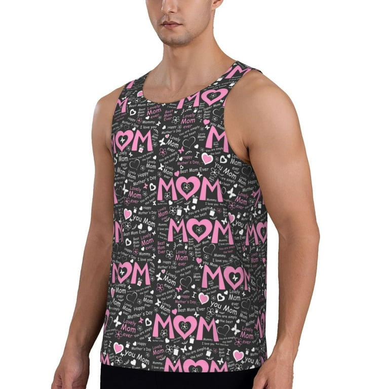 Uemuo Lovely Mom Ever Pattern Men's Muscle Shirts Sleeveless Dry - Main Image