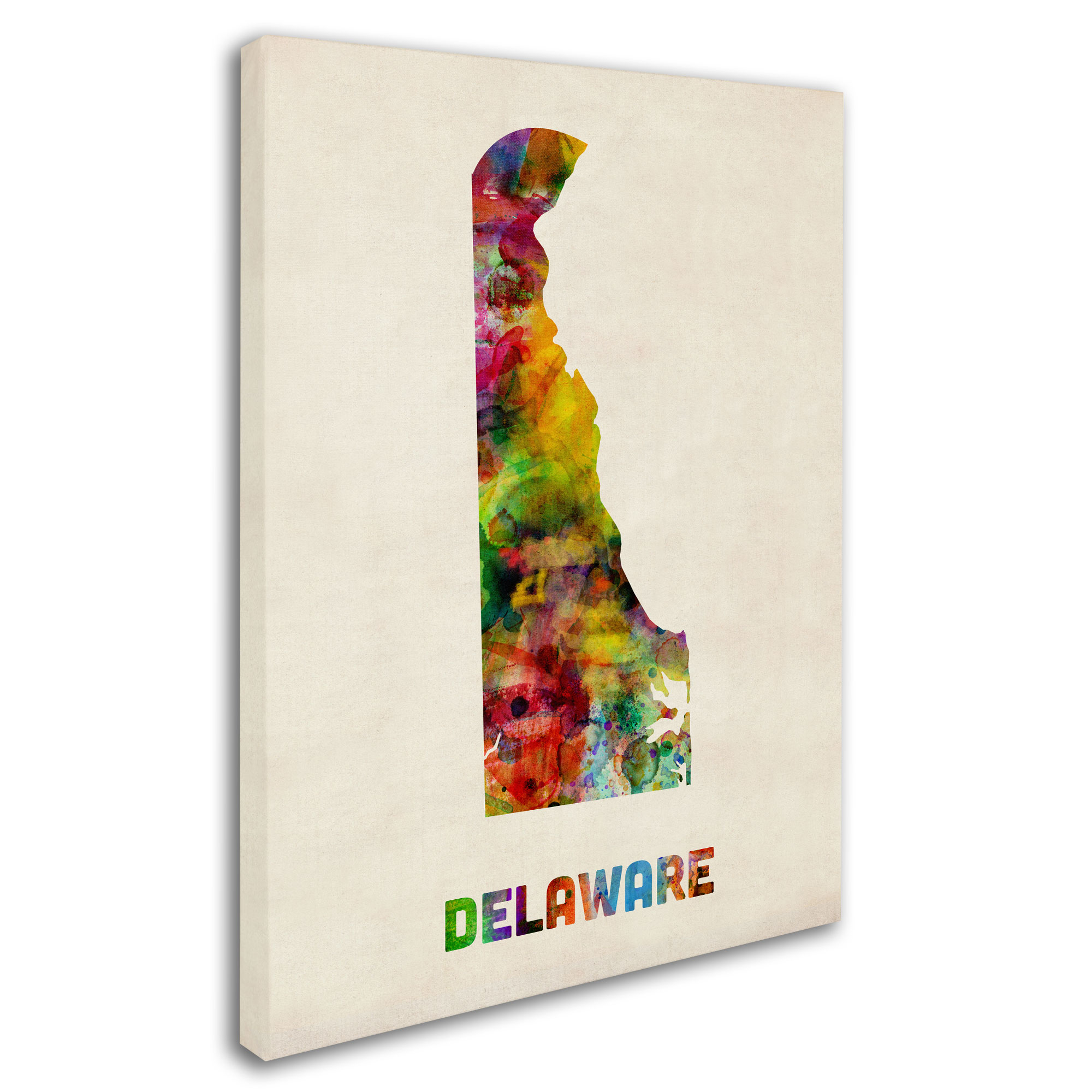 Trademark Fine Art "Delaware Map" Canvas Wall Art by Michael Tompsett