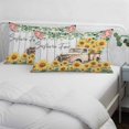 thumbnail image 4 of Sunflowers Trucks Pillow Covers King, Spring Farmhouse Eucalyptus Gray Wooden Soft Brushed Microfiber Breathable Throw Pillow Covers, Decorative Pillowcase with Zipper for Couch Sofa Bedroom 20"x36", 4 of 9