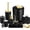 Black+gold, variant on Black and Gold Bathroom Decor, 10Pcs Black Bathroom Accessories Set, Soap Dispenser and Toothbrush Holder, Soap Dish, Cotton Ball & Qtip Holder, Toilet Brush Holder, Tissue Box Cover