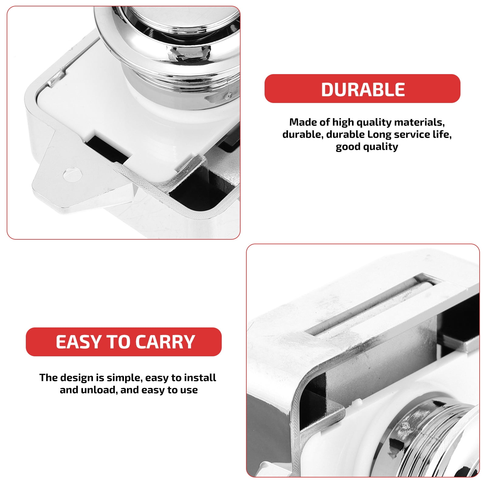 WHAMVOX  5 Pcs Latches Push Button Switch Lock Drawer Cabinet Furniture