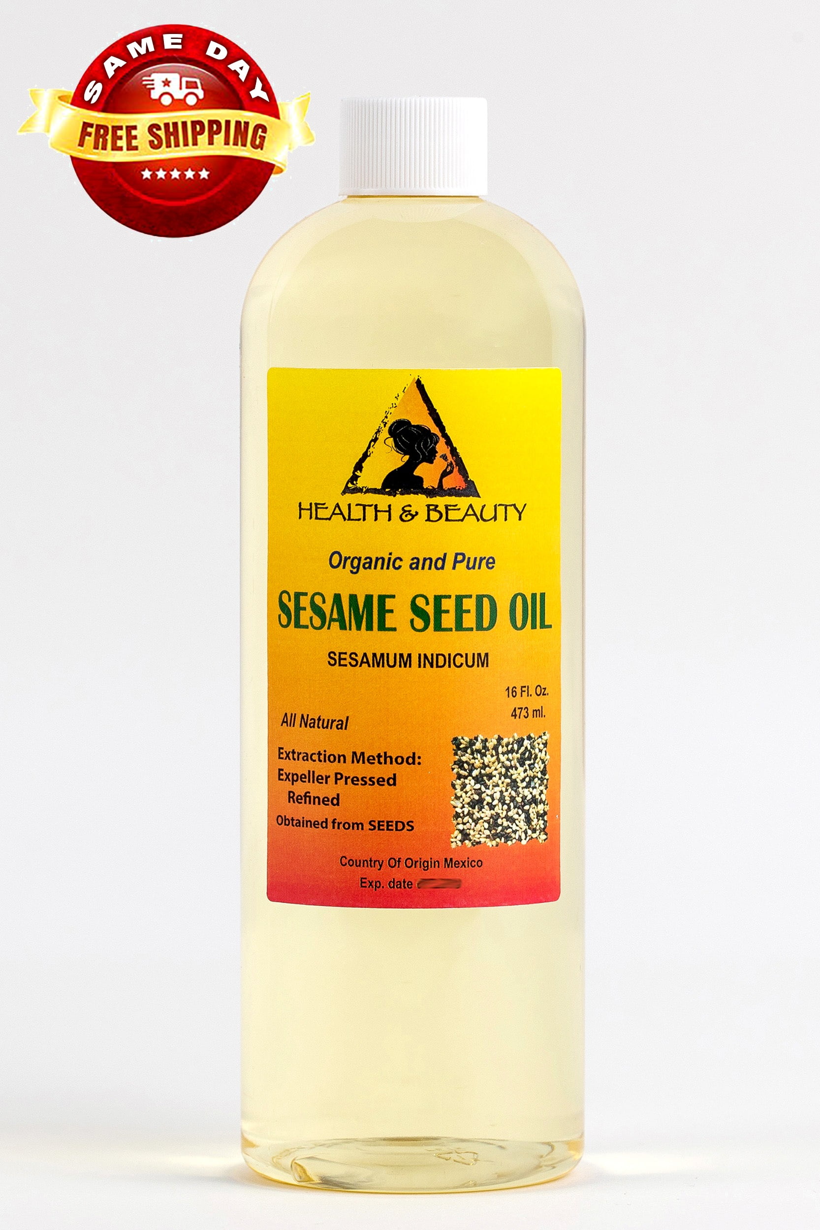 SESAME OIL REFINED ORGANIC CARRIER EXPELLER PRESSED 100 PURE 16 OZ