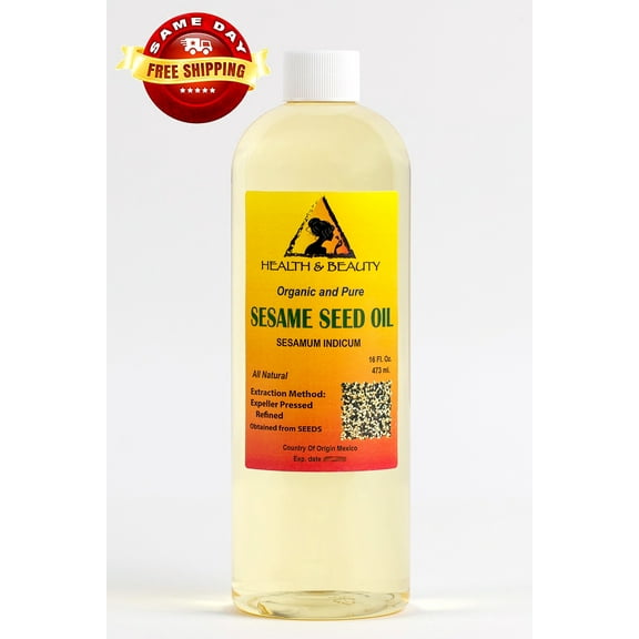 SESAME OIL REFINED ORGANIC CARRIER EXPELLER PRESSED 100% PURE 64 OZ