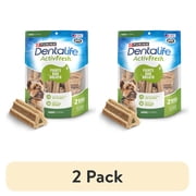 (2 pack) Purina DentaLife ActivFresh Mini Dog Treats Dental Chews with Chicken, 6.1 oz Pouch, 21 Chews