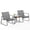 Gray, variant on Outdoor Bistro Set, Lofka 3 Piece Patio Furniture Set with Tempered Glass Side Table, All-Weather Breathable Textilene Metal Frame Chairs for Patio/Garden/Balcony/Poolside (Black)