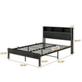 thumbnail image 7 of Yoneston Full Size Bed Frame with Storage Headboard, Metal Platform Bed for Charging Station & Bookcase Storage, No Box Spring Needed, Easy Assembly, Black, 7 of 7
