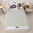 thumbnail image 4 of Homewish Letter W Baseball Player Print Zipper Full Size Comforter Sets with Fitted Sheet and 2 Pillowcases,Sports Monogram Zipper Bedding Set For Kids Boys And Girls,Reversible,4-Piece, 4 of 7