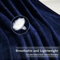 thumbnail image 6 of PiccoCasa All Season Soft Lightweight Flannel Fleece Blankets for Couch or Bed Twin Navy Blue, 6 of 8