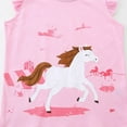 thumbnail image 6 of TZEWGL Toddler Girls Outfits Summer Short Sleeved Cartoon White Horse Print T Shirt Shorts Two Piece Set for Kids 3-4T, 6 of 7
