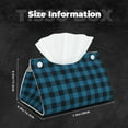thumbnail image 5 of Sikiie Blue Black Plaid Leather Tissue Box Cover Rectangle, Long Tissue Box Cover, Tissue Box Holder, Tissue Holder for Bathroom, 5 of 7