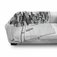 thumbnail image 3 of City Soft Flannel Fleece Throw Blanket, Hand Drawn Sketch of New York Skyscape Buildings and Skyscrapers Print, Cozy Plush for Indoor and Outdoor Use, 50" x 70", Charcoal Grey and White, by Ambesonne, 3 of 6