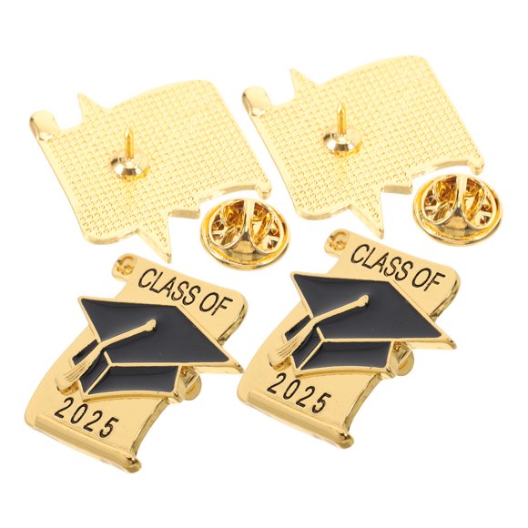 Moluckfu 4Ud Pins Decorativos De Graduación Clase 2025 Gorro Metalizado Para Y Sombreros