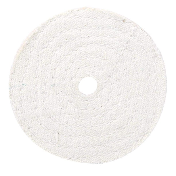 4-Pack White Cotton Buffing Wheels – 4" Diameter With 10mm Inner Hole, Sewn Multilayer, For Rotary Tools & Bench Grinders – Jewelry, Wood, Metal Polishing