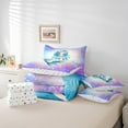 thumbnail image 6 of Feelyou Kawaii Blue Mermaid Twin Bedding Sets 7-Piece for Teen, Dreamy Ocean Princess Bedding Comforter Set, Glitter Fish Scale Reversible Sheet Sets, Ultra Soft Bedroom Decor, 6 of 8