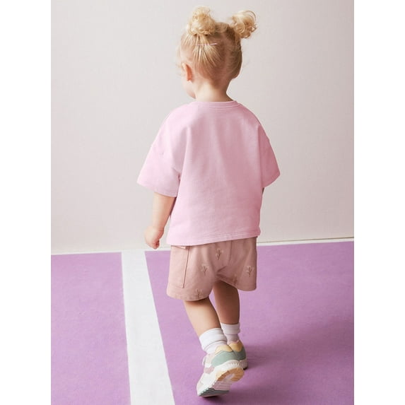 Emy Dola Toddler Girls Short Sleeve Outfits Summer 2pcs Shorts Set Cotton T-shirt and Shorts for 2-7 Years Kids