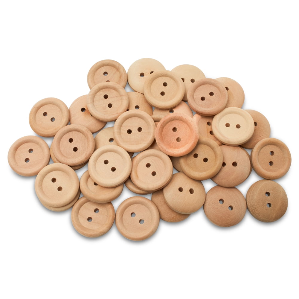 Unfinished Wooden Buttons for Crafts and Sewing 1/2 inch Bulk Pack of 100 Decorative Buttons by Woodpeckers