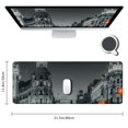 thumbnail image 2 of Heduofu Black and White Computer Mouse Pad, Madrid City at Nighttime in Spain Main Street Architecture, Rectangle Non-Slip Rubber Mousepad  31.5x11.8 in, 2 of 6
