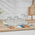 thumbnail image 4 of Fall Blue Pumpkins Dish Drying Mat for Kitchen Counter, Retro Botanical Fall Baby Bottle Microfiber Drying Pad, Orange Thanksgiving Absorbent Coffee Cup Dishes Drainer Mats, 4 of 4