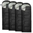 thumbnail image 1 of 10 Pack Bulk Wholesale of Cold Weather Hooded Sleeping Bags for Adults, Kids, Homeless, Camping, Indoors, Outdoors - 10 Count Hooded Sleeping Bags in Black - 71"L x 30"W, 1 of 6