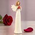 thumbnail image 2 of Figura de ángel de resina pintada a mano con un corazón y alas. Recuerdo de condolencias para bodas, cumpleaños y Navidad., 2 of 8