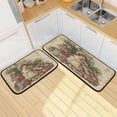 thumbnail image 7 of 2-Piece Kitchen Rugs Set Non-Slip Mats Carpet Floor for Kitchen, Bathroom (19.7"x27.6" & 19.7"x47.2") Nostalgic Christmas Atmosphere, 7 of 7