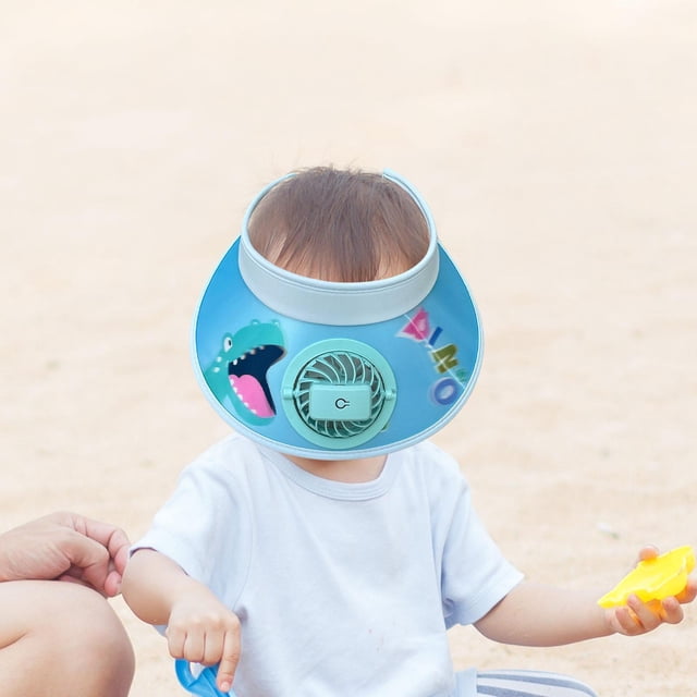 Sombrero Del Ventilador de La Visera Del Sol Hugo ajustable Lindo ala Grande para Niños azul