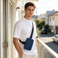 thumbnail image 6 of Travel Sling Bag for Men & Women, Crossbody Multipocket Chest Bag with Anti-Theft, Small Chest Bag Casual Trendy Waterproof Lightweight Phone Crossover Daypack - Dark Blue, 6 of 6