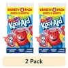 (2 pack) Kool-Aid Variety Pack, Tropical Punch, Cherry, Blue Raspberry Lemonade & Naturally Flavored Lemonade Drink Mix, 4 pack, Powders