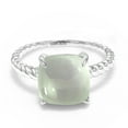 thumbnail image 3 of Gem Stone King 4.00 Ct Cushion Cabochon Green Prasiolite 925 Sterling Silver Ring (Size 6), 3 of 5