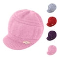 thumbnail image 2 of Winter Newsboy Cap Women's Solid Color Knitted Wool Hat with Thick Velvet And Warm Ear Protection Hat, 2 of 3