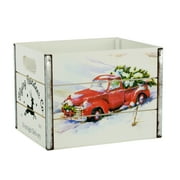 Holiday Time Christmas Wooden Crate, Red Truck