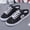 Black, variant on Womens Mule Sneakers Canvas Slip On Shoes Low Top Flat Walking Shoes For Women Distressed Frayed Edge Lace Up Loafers Casual Footwear US: 6 White
