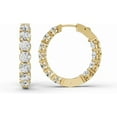 thumbnail image 2 of Lab Grown Diamond Round Shape In & Out Hoop Earrings in 14K Yellow Gold - 2 CTTW | E-F Color | VS1-VS2 Clarity, 2 of 2