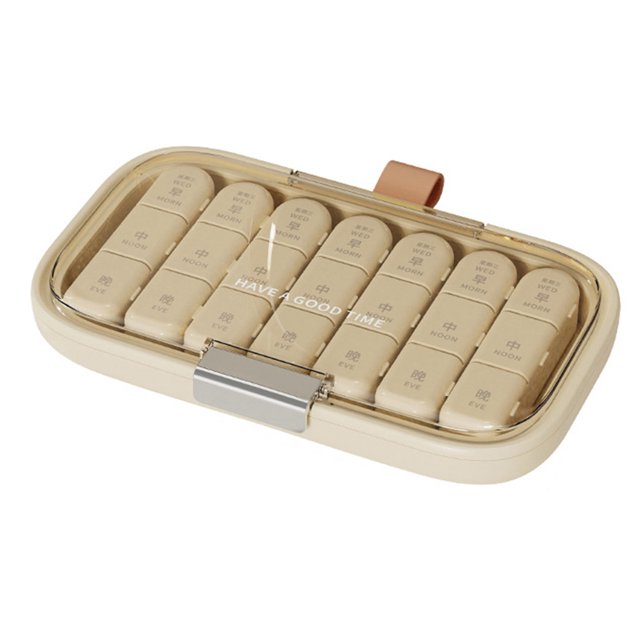 CSChome Conteneur de Rangement Portable "Organisateur Alimentaire Portable : Boîte de Rangement pour Capsules de Voyage Hebdomadaire 7 Jours"
