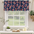 thumbnail image 2 of Red Blue Fruit Curtain Valances for Windows, Kitchen Valance Window Treatments Panel 2 Pack, Summer Fruits Geometric Art Rod Pocket Short Curtains for Bathroom Bedroom 42 x 12 Inch, 2 of 8