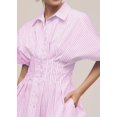 thumbnail image 4 of Vestido camisero Dsewpaur para mujer, con botones en la parte delantera, plisado a rayas, 4 of 4