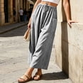 thumbnail image 6 of Htrmlpk Women Plus Size Wide-Leg Pants Elastic Waist Summer Athletic Workout Trousers Drawstring Full Length Active Pants with Pocket, 6 of 7