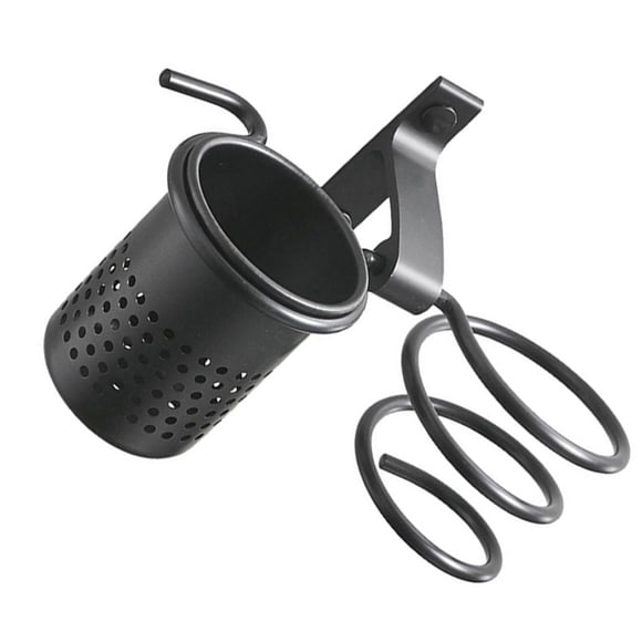 Wosthever El soporte fácil del secador de pelo de la instalación con la taza cuidadosamente clasificado organiza los elementos esenciales del Accesorios de baño Negro