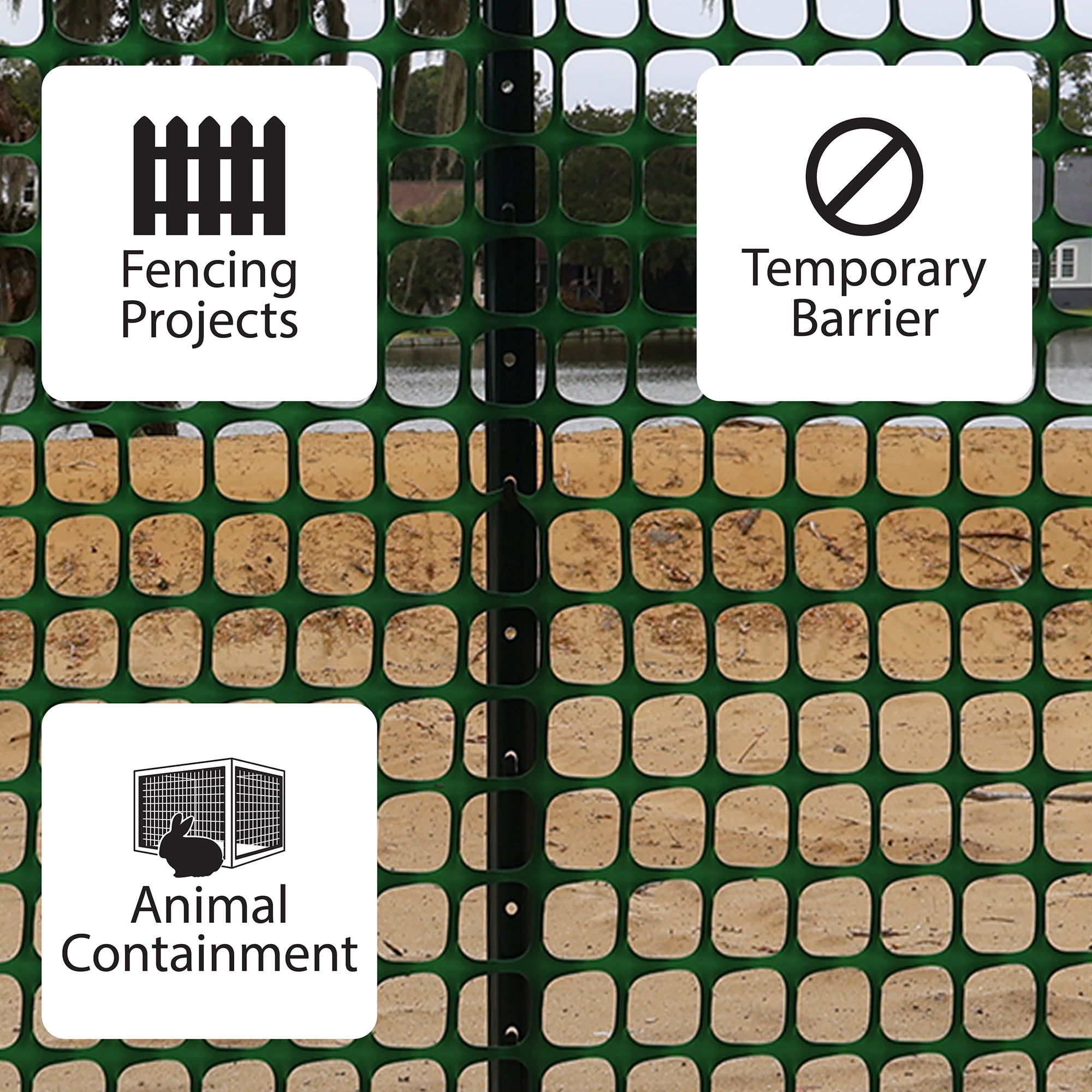 Garden Craft 4ft H x 50ft W Green Plastic Barrier Fence