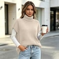 thumbnail image 5 of Tbopshirt Women Sleeveless Sweater Vest Turtleneck Oversized Pullover Sweaters with Front Pockets for Fall Winter Casual Outfit Going Out Knit Tops, 5 of 8