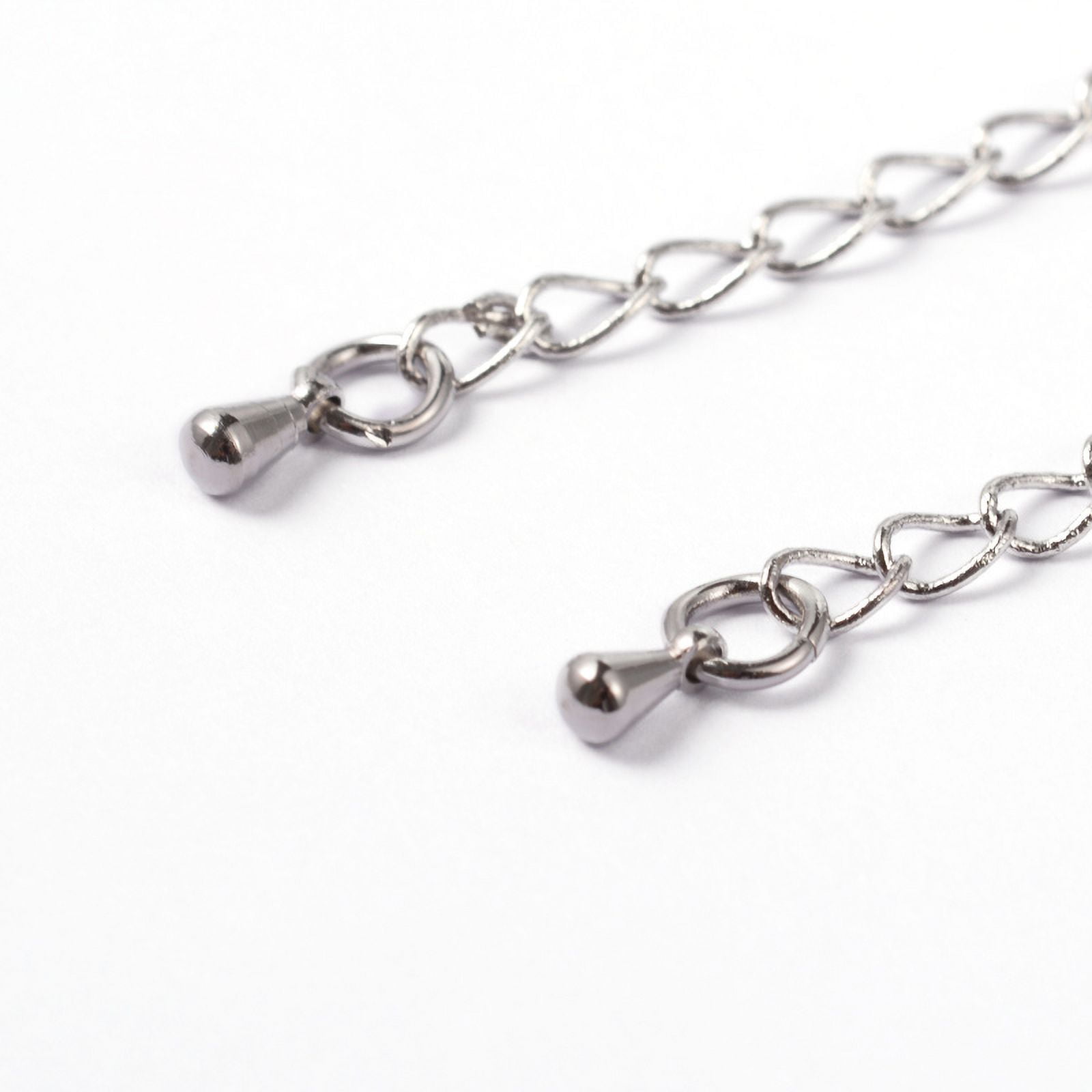 Brass Chain Extender with Clasp & Clip Ends Set Lobster Claw Clasp and Cord Crimp Nickel Free Platinum Chain: 50x3.5mm Hole: 1.5mm Clasp: 12x7.5x3mm Cord Crimp: 13x5mm