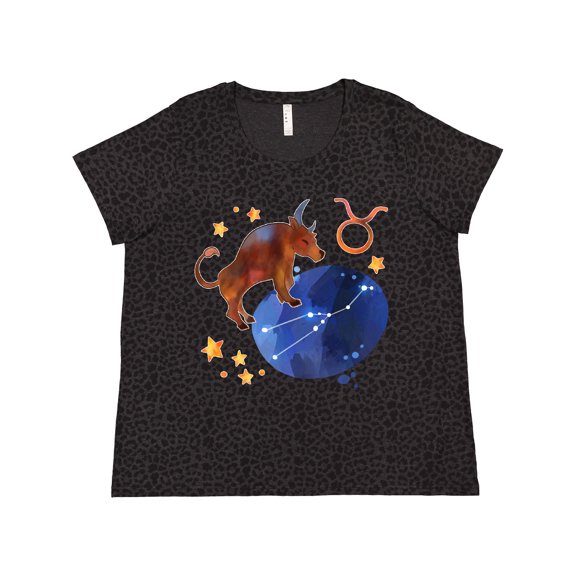 Inktastic Taurus Constellation Zodiac Sign Illustration Women's Plus Size T-Shirt