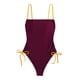 thumbnail image 5 of Traje de baño de una pieza para mujer, conjuntos de bikini para mujer, traje de baño de bikini de color liso sin espalda con tirantes, traje de baño de nailon para mujer, 5 of 5